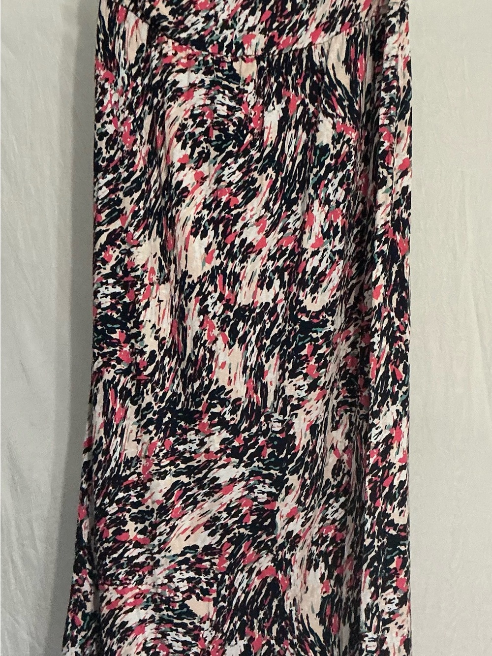 Unk Printed Maxi Skirt in White, Black & Pink